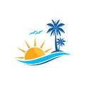 Simple modern Unique tropical beach logo. The symbol itself will looks nice as social media avatar