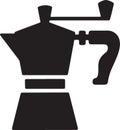 Simple moka pot coffee maker vector illustration on transparent background Royalty Free Stock Photo