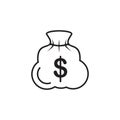 Simple money bag dollar sack logo design Royalty Free Stock Photo