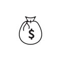 Simple money bag dollar sack logo design Royalty Free Stock Photo