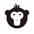 Simple monkey flat icon design, vector illustration