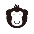 Simple monkey flat icon design, vector illustration