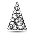 Simple monochromatic xmas tree made form bubbles