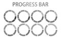 Simple monochrome progress bar, infographic Royalty Free Stock Photo