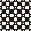 Simple monochrome vector geometric seamless pattern with rounded shapes, grid Royalty Free Stock Photo