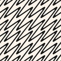 Simple monochrome zigzag lines seamless pattern with curved stripes, chevron Royalty Free Stock Photo