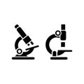 Simple monocular microscopes icon set