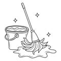 Simple mop and bucket of water
