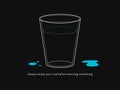 Simple Motivation graphic on dark background. The empty glasses Royalty Free Stock Photo