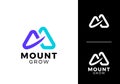 simple mountain arrow growth logo design Royalty Free Stock Photo