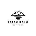 Simple mountain hill logo vector design icon, hipster minimal mountain outdoor Royalty Free Stock Photo