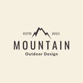 Simple mountain hipster logo symbol icon vector graphic design illustration idea creative Royalty Free Stock Photo