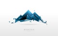 Simple Mountain logo. Low poly model design. Vector Illustration Royalty Free Stock Photo