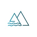 Simple mountain outline vector logo Royalty Free Stock Photo