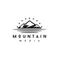 Simple Mountain with Star logo design