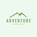 Simple mountains adventure outdoor hiking logo design vector graphic symbol icon illustration creative idea