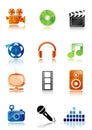 Simple multimedia icons Royalty Free Stock Photo