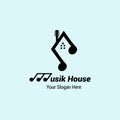 simple music house logo design template image