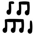 Simple musical notes on a white background