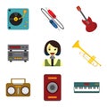 Simple Musical Related Vector Illustration Graphic Set