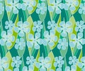 Simple naive flowers seamlss pattern. Royalty Free Stock Photo