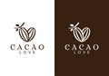 simple nature love with cacao logo design vector Royalty Free Stock Photo