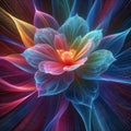 Simple neon rainbow flower.