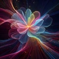 Simple neon rainbow flower.