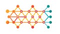 Simple Network Graph with Orange Nodes Icon, vector design Generative AI Royalty Free Stock Photo