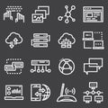 Simple network icons set Royalty Free Stock Photo