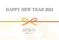 Simple New Year's card for the year of the dragon 2024, Japanese Pattern background with mizuhiki and dragon