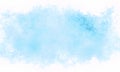 Simple nice cute blue light background, pure paint watercolor effect with spots and white borders. A versatile background as a