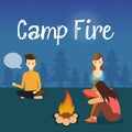 Night Camp fire vector illustration design Royalty Free Stock Photo