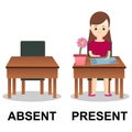 Present and Absent vector illustration design