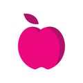 simple nice pink apple logo vector design illustrations