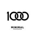1000 simple number luxury vector logo design