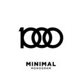 1000 simple number luxury vector logo design