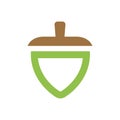 Simple oak seed icon design, abstract acorn logo, line art nut or bean symbol - Vector