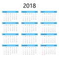 Simple office calendar for 2018 from background