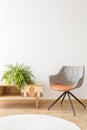 Simple office with gray chair Royalty Free Stock Photo