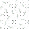 Simple olive leaves and polka dots seamless vector pattern