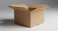 Open Cardboard Box on Neutral Background Royalty Free Stock Photo