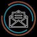 Simple Open Mail Thin Line Vector Icon Royalty Free Stock Photo