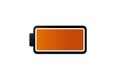 A simple orange battery icon isolated on a white background