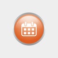 Simple Orange Calendar Glossy Icon Design