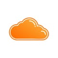 Simple orange cloud icon with outline for technology and weather concepts, digital data storage illustration Royalty Free Stock Photo