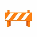 Orange Construction Barrier with White Stripes Vector Icon Royalty Free Stock Photo