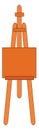 Simple orange easel vector illustration