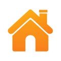 Simple Orange House Icon for Real Estate and Homepage Web Design Royalty Free Stock Photo