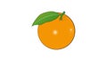 Simple Orange with leaf illustration